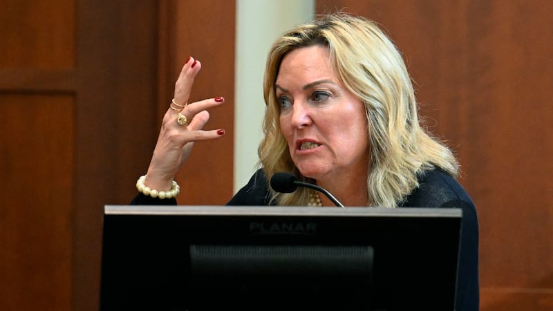 Forensic psychologist Dr  Dawn Hughes testified as the first defense witness for actress Amber Heard. AP