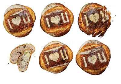 Marks & Spencer lets people stencil heartfelt messages on sourdough this Valentine's Day. Courtesy Marks & Spencer