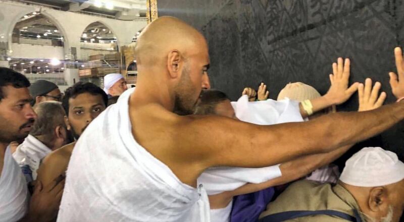 Dr Al Suwaidi performs umrah after reaching Makkah on Saturday.