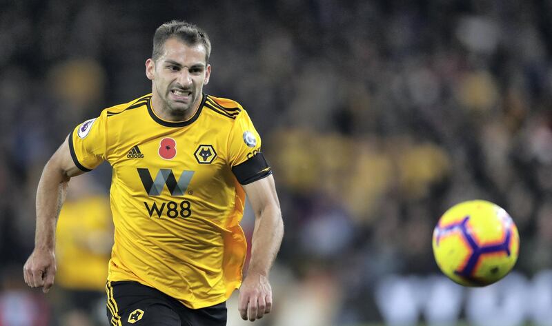 WOLVERHAMPTON, ENGLAND - NOVEMBER 03: Jonny Otto of Wolverhampton Wanderers during the Premier League match between Wolverhampton Wanderers and Tottenham Hotspur at Molineux on November 3, 2018 in Wolverhampton, United Kingdom. (Photo by Lynne Cameron/Getty Images)