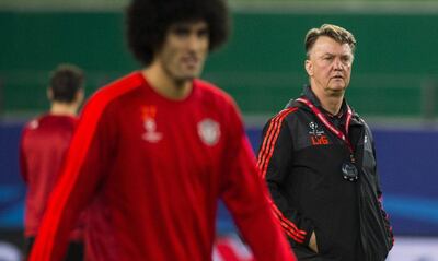 Louis van Gaal was the supposed purist who formed a distinctly pragmatic attachment to the Belgian Marouane Fellaini. John MacDougall / AFP