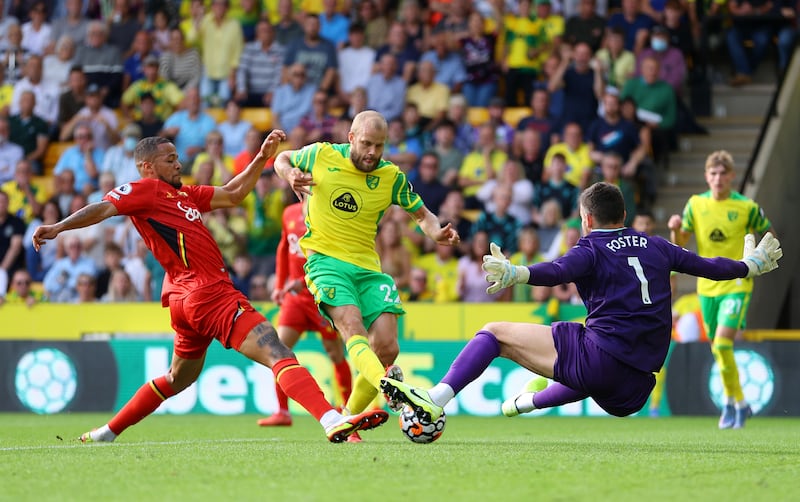 SUB: Teemu Pukki - 5. The Finn was brought on at the expense of Tzolis with 21 minutes to go to try and fashion a revival for his team. It did not work. He screwed his one shot wide. Getty Images