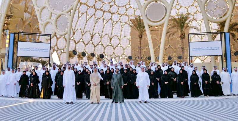 Sheikh Mohammed bin Rashid, Vice President and Ruler of Dubai, was joined by Sheikh Mansour bin Zayed, Deputy Prime Minister and Minister of Presidential Affairs and Sheikh Saif bin Zayed, Deputy Prime Minister and Minister of Interior at the graduation ceremony. Photo; Dubai Media Office