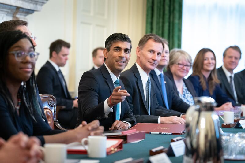 Mr Sunak holds his first cabinet meeting. Getty Images