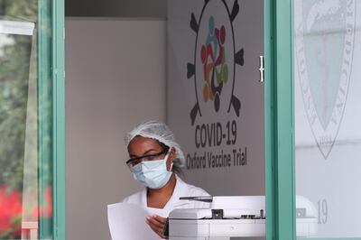 FILE PHOTO: A employee is seen at the Reference Center for Special Immunobiologicals (CRIE) of the Federal University of Sao Paulo (Unifesp) where the trials of the Oxford/AstraZeneca coronavirus vaccine are conducted, in Sao Paulo, Brazil, June 24, 2020. REUTERS/Amanda Perobelli/File Photo