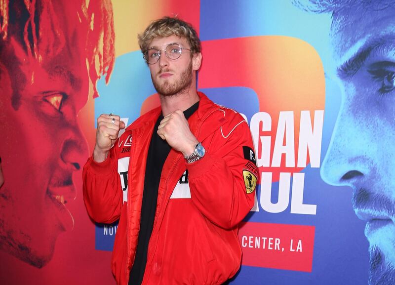 LOS ANGELES, CALIFORNIA - NOVEMBER 04: Logan Paul arrives for the screening of DAZN's "40 Days" at Belasco Theatre on November 04, 2019 in Los Angeles, California.   Victor Decolongon/Getty Images/AFP
== FOR NEWSPAPERS, INTERNET, TELCOS & TELEVISION USE ONLY ==
