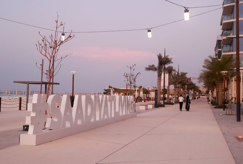 Al Saadiyat Island is one of the city's most coveted neighbourhoods with luxury apartments and stunning beaches.  Khushnum Bhandari/ The National
