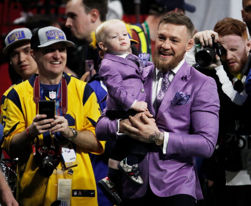 Conor McGregor during the Super Bowl at the Mercedes-Benz Stadium in Atlanta, Georgia, on February 3, 2019.