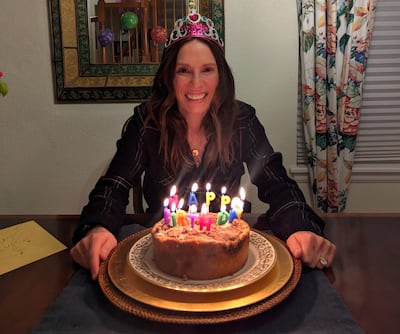 Kerry Nagle with birthday cake. Photo: Kerry Nagle