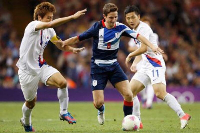 Swansea's Joe Allen in action for Team GB during the 2012 Olympics