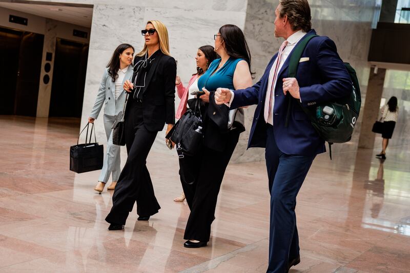 Hilton arrives at the Hart Senate Office Building to meet members of Congress on Capitol Hill in Washington. EPA