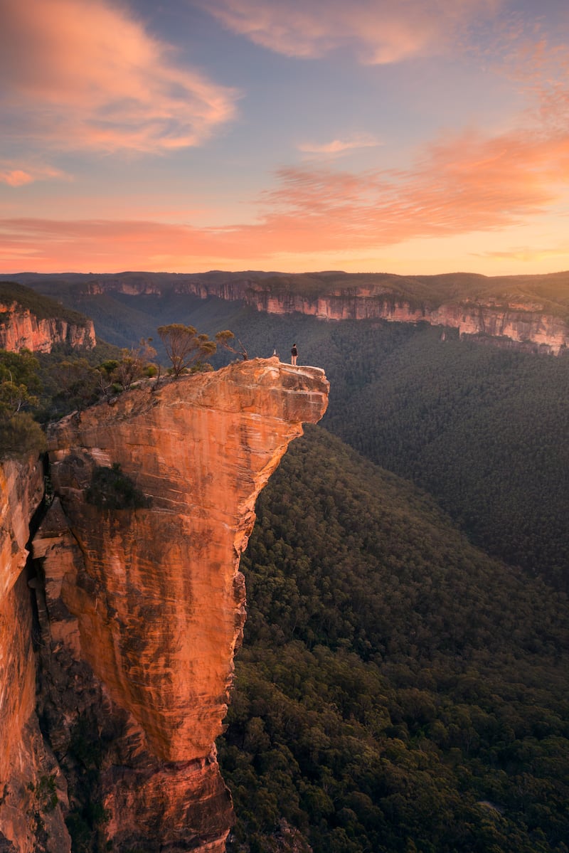 See the sunrise at Hanging Rock in the Blue Mountains.