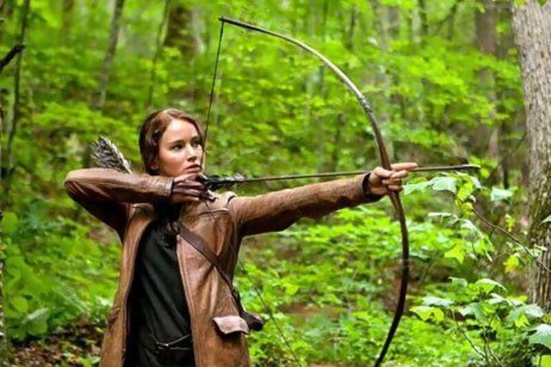 Jennifer Lawrence portrays Katniss Everdeen in a scene from "The Hunger Games". AP Photo / Lionsgate