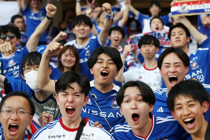 Yokohama fans before the game