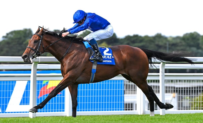 ESHER, ENGLAND - JULY 05: Ghaiyyath (William Buick) wins the Coral-Eclipse at Sandown Park Racecourse on July 05, 2020 in Esher, England. (Photo by Francesca Altoft/Pool via Getty Images)