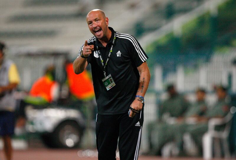 Al Nasr head coach Walter Zenga during the Etisalat Pro League match between Al Nasr and Kalba at Maktoum Bin Rashid Al Maktoum Stadium, Dubai on the 20th October 2012. Credit: Jake Badger for The National


