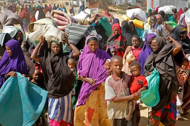 People fleeing from drought in the Lower and Middle Shabelle regions of Somalia. Farah Abdi Warsameh / AP