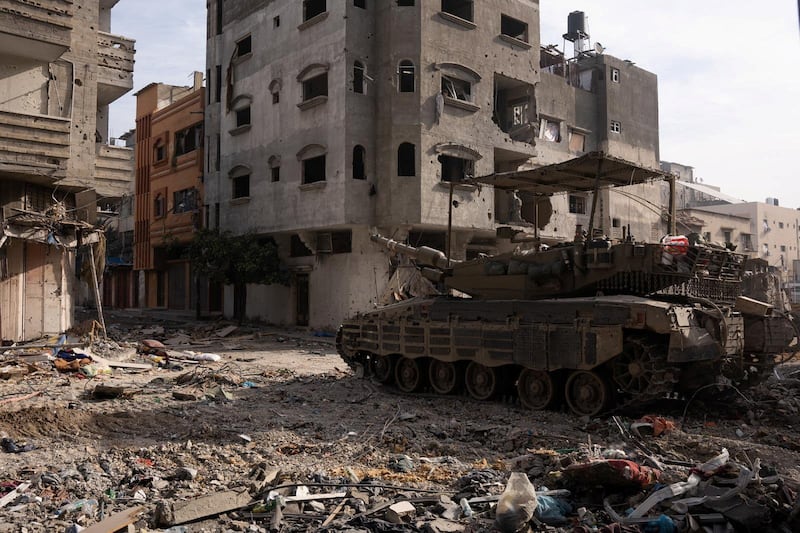 An Israeli Merkava tank in the Gaza Strip amid the continued war between Israel and Gaza. Reuters
