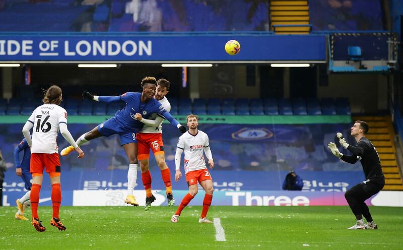 Soccer Football - FA Cup - Fourth Round - Chelsea v Luton Town - Stamford Bridge, London, Britain - January 24, 2021 Chelsea's Tammy Abraham scores their second goal REUTERS/David Klein