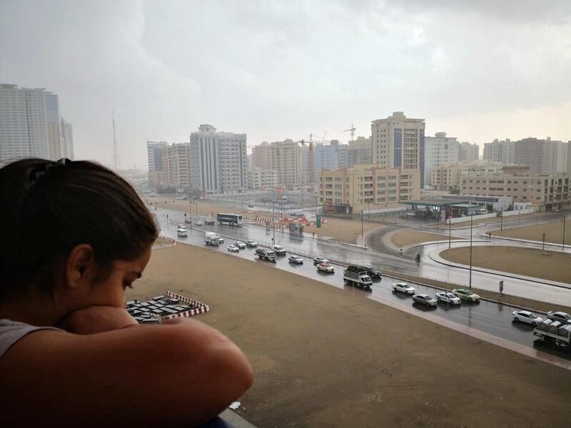 Rain in the Al Nahda area in Dubai. The weather has been unsettled for a few days now. Kumar Shyam / The National