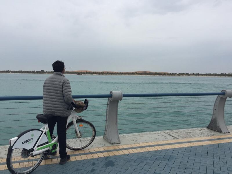 Christine Iyer's son Calvin on Abu Dhabi Corniche. Courtesy Christine Iyer