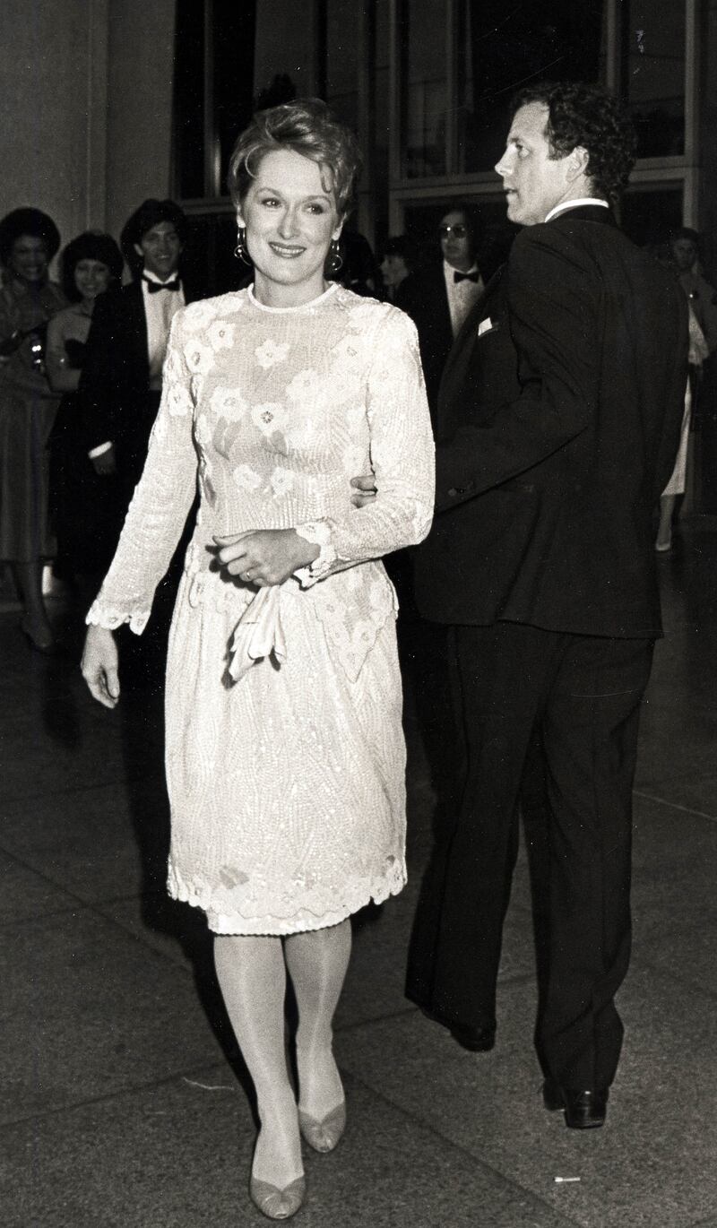 Meryl Streep and husband Don Gummer during 56th Annual Academy Awards at Dorothy Chandler Pavilion in Los Angeles, California, United States, 09 April, 1984. (Photo by Ron Galella/Ron Galella Collection via Getty Images)