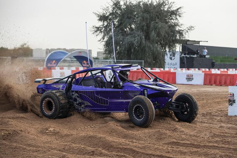 SHARJAH, UNITED ARAB EMIRATES. 14 DECEMBER 2017. Practise rounds for the 1000Hp plus dune buggies ahead of the first Redbull Torque event to be held in Sharjah this weekend. (Photo: Antonie Robertson/The National) Journalist: Adam Worman. Section: Motoring.