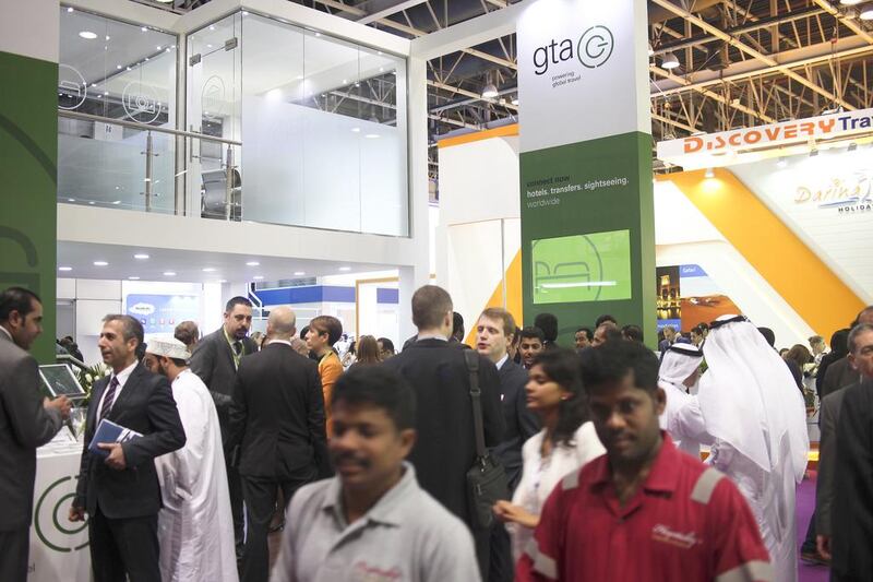 Many visitors came to see the gta stand at the Arabian Travel Market. Lee Hoagland / The National