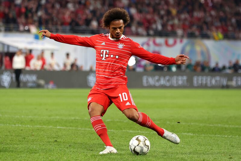 Leroy Sane scores Bayern Munich's fifth goal during the Supercup 2022. Getty Images