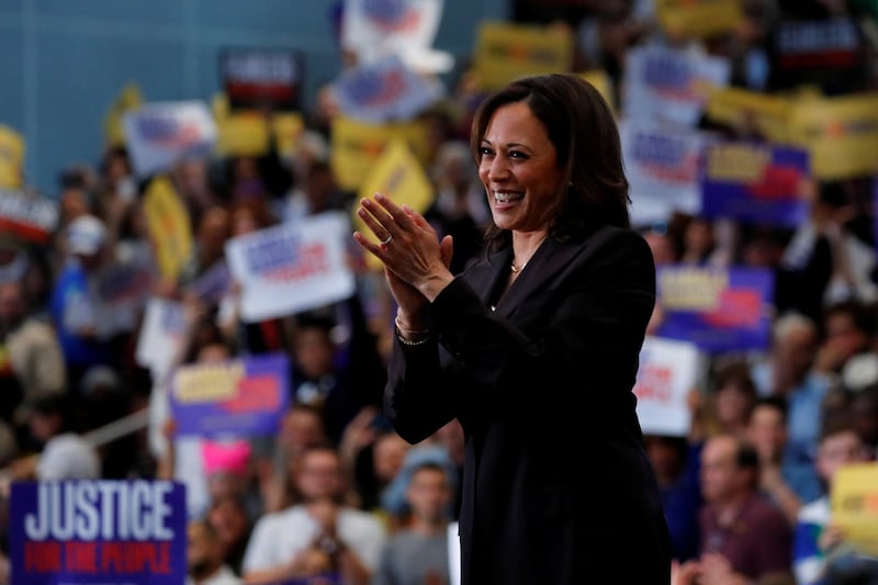 Senator Kamala Harris holds her first organizing event in Los Angeles as she campaigns in the 2020 Democratic presidential nomination race in Los Angeles, California, US, May 19, 2019. REUTERS