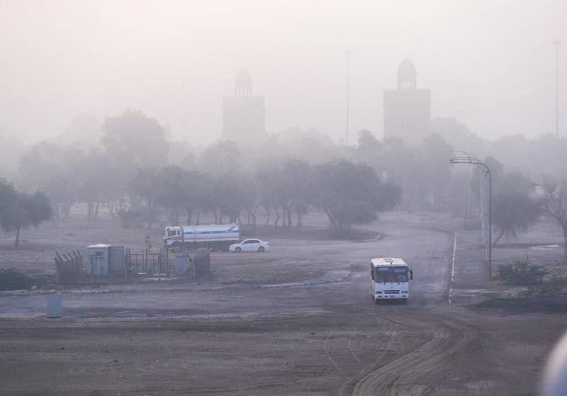Abu Dhabi, United Arab Emirates, September 22, 2020.  The Al Maqta area on a foggy Tuesday morning.
Victor Besa/The National
Section:  Standalone/Weather