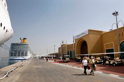 DUBAI. 23rd February  2010. DUBAI CRUISE TERMINAL OPENS. Passengers walk around the new Dubai Cruise Terminal  which was officially opened at Port Rashid yesterday(tues) . Stephen Lock   /  The National  