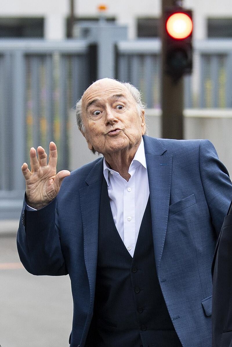 Former Fifa president Sepp Blatter arrives in front of the building of the Office of the Attorney General of Switzerland, in Bern, Switzerland. EPA
