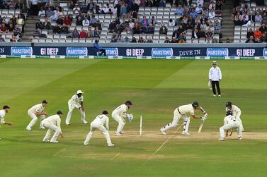 England went in search of a late win against Australia by placing all fielders around the batsmen. Getty Images