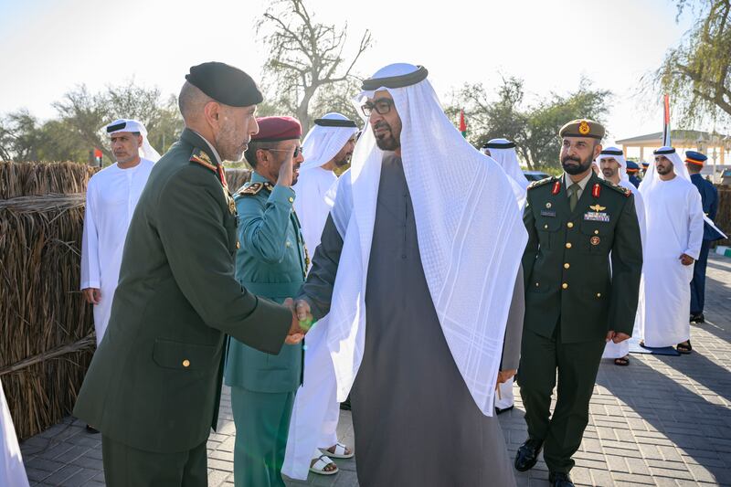 President Sheikh Mohamed bin Zayed with Maj Gen Sheikh Ahmed bin Tahnoon Al Nahyan