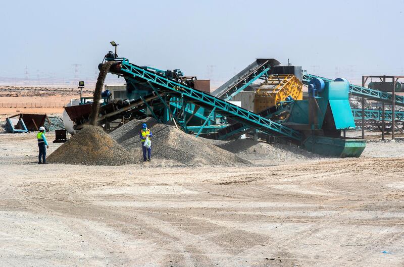 Abu Dhabi, United Arab Emirates, March 10, 2021.  A tour of the Ghayathi waste crusher facility in Al Dhafra region.
Victor Besa/The National
Section:  NA
Reporter:  Haneen Dajani
