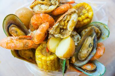 Seafood boil at Hooked restaurant. Courtesy Hooked restaurant