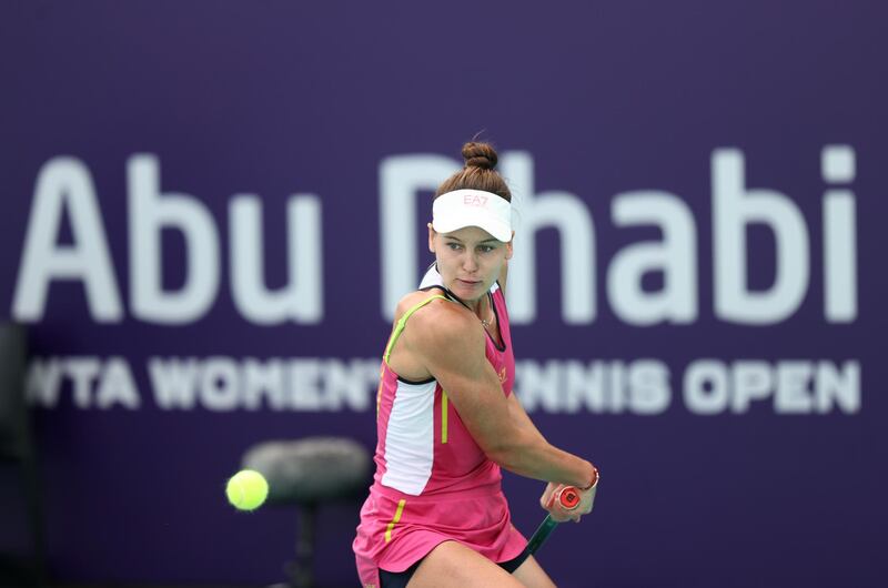 Veronika Kudermetova during her defeat against Aryna Sabalenka. Getty