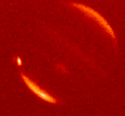 Fragments of the comet Shoemaker-Levy 9 colliding with Jupiter in 1994. Gif: Nasa