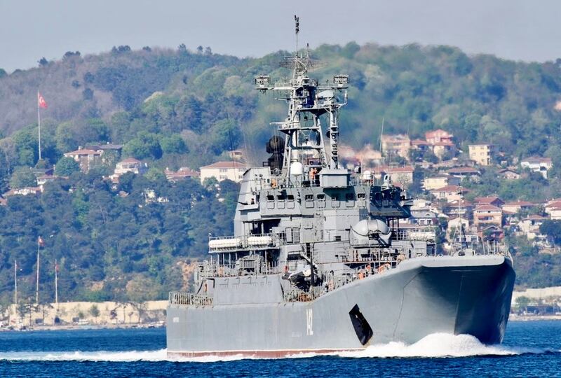 Russia said the landing ship Novocherkassk was damaged. Ukraine suggested it had destroyed the vessel. Reuters