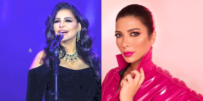 Singers Ahlam, left, and Assala were among those to share their congratulations for Princess Hassa bint Salman.