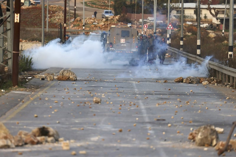 Israeli security forces outside Ramallah, December 20, 2022. AFP