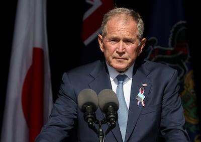 Former president George W.  Bush commemorating the 20th anniversary of the September 11, 2001 attacks at the Flight 93 National Memorial in Stoystown, Pennsylvania. Reuters