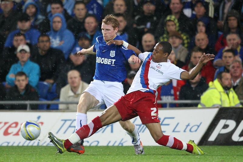 Cardiff City's Chris Burke (left) and Crystal Palace's Nathaniel Clyne (right)   (Photo by Lynne Cameron/PA Images via Getty Images)