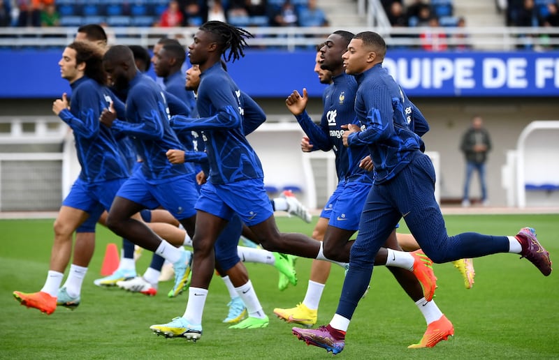 France players attends a training session in Clairefontaine-en-Yvelines. AFP