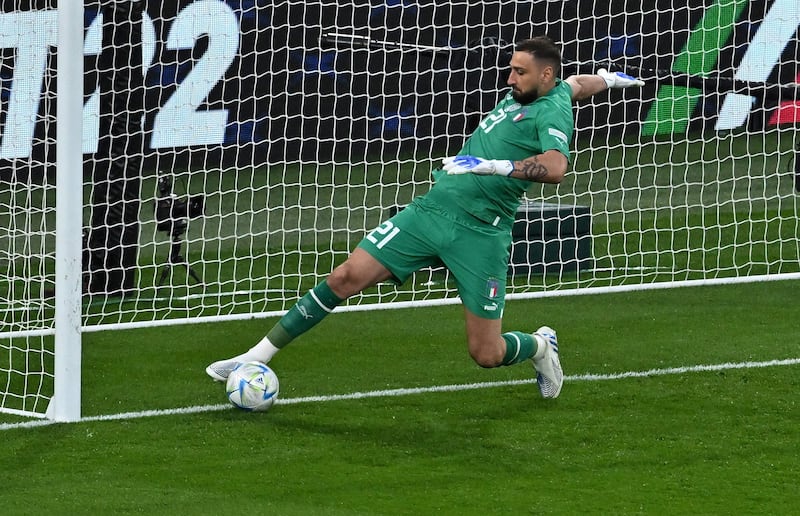 ITALY RATINGS: Gianluigi Donnarumma – 5. Unable to deny Martinez’s tap in for Argentina’s first, the Italy goalkeeper was then left in a one-v-one situation for the second, with Di Maria able to chip the ball over his PSG teammate. Made a great save to tip over Di Maria’s shot at full-stretch. AFP