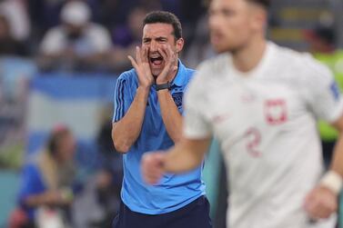 Head coach Lionel Scaloni of Argentina reacts during the FIFA World Cup 2022 group C soccer match between Poland and Argentina at Stadium 947 in Doha, Qatar, 30 November 2022.   EPA / Friedemann Vogel