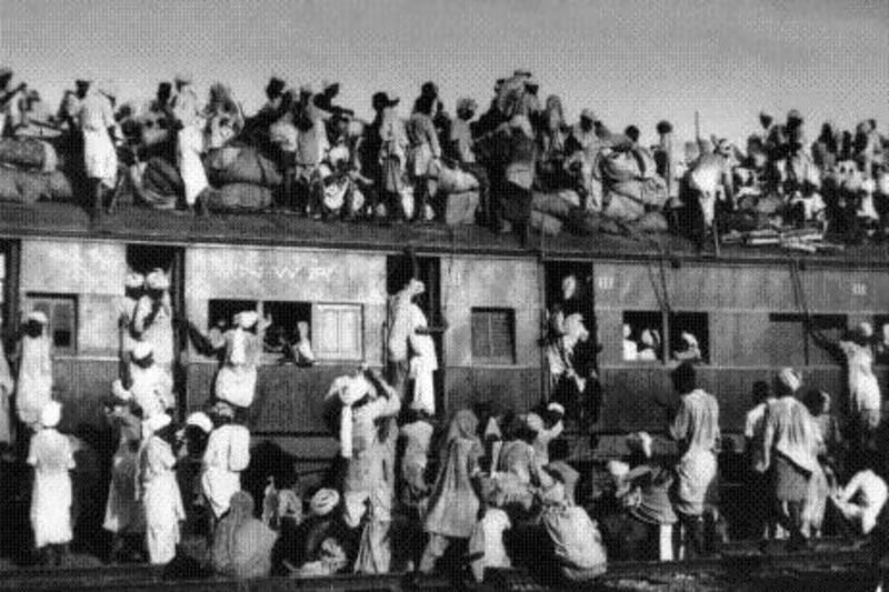 Muslim refugees trying to flee India in 1947. About five million Muslims migrated to Pakistan after India gained independence.