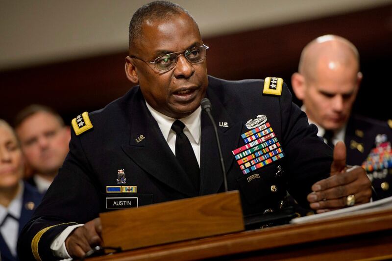 Army General Lloyd Austin III, commander of the US Central Command, speaks during a hearing of the Senate Armed Services Committee in Washington, DC, March 8, 2016.  AFP