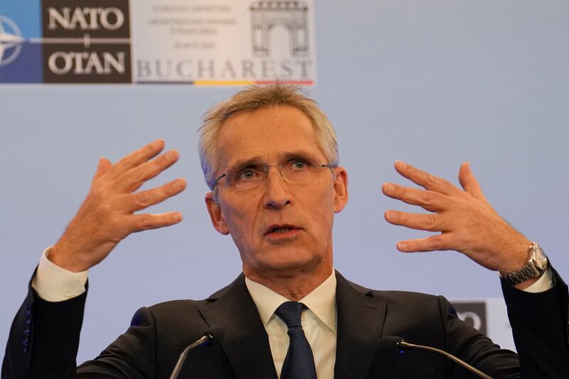 Nato's Jens Stoltenberg pledged to send more aid to Ukrainian forces locked in battle with Russian troops. AP